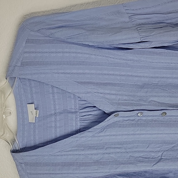 J. Jill buttoned front V-neck blouse light blue size medium - Picture 3 of 11